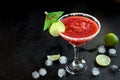 Strawberry Margarita or Daiquiri ÃÂ¡ocktail Royalty Free Stock Photo